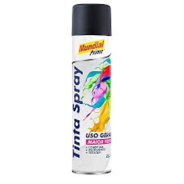  Spray Preto Fosco 400ml Mundial Prime