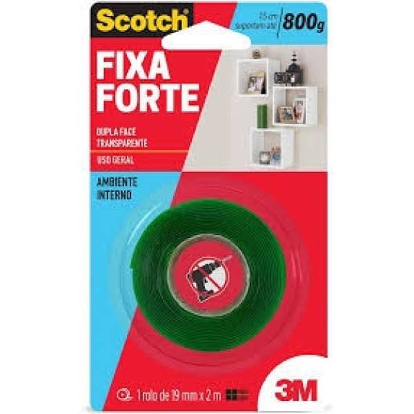 3M FITA DUPLA FACE FIXA FORTE 19X2M
