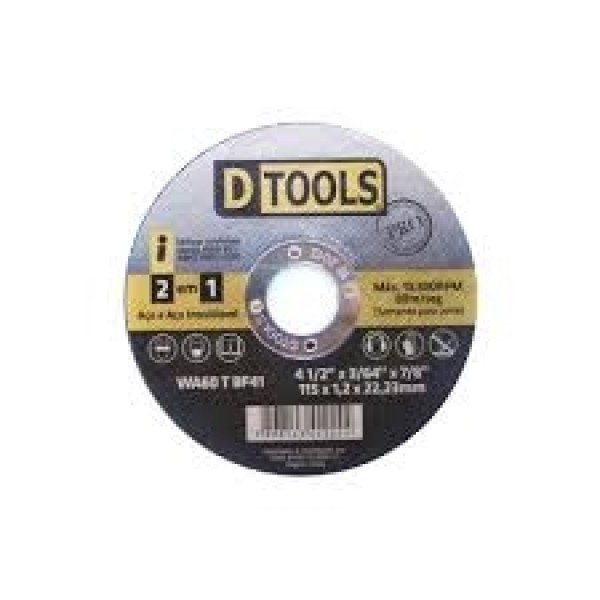 DTOOLS DISCO DE CORTE ACO/INOX 4,5X1,2MM