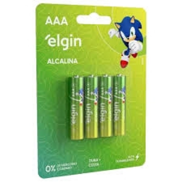 ELGIN PILHA ALCALINA AAA PALITO (C/4 UN)