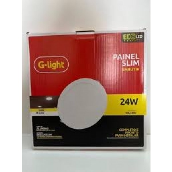 GLIGHT PAINEL SLIM LED REDONDO EMBUTIR 24W 6500K