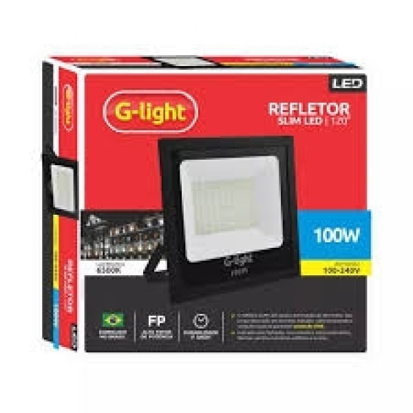 GLIGHT REFLETOR SLIM LED 6500K 100W AUTOVOLT