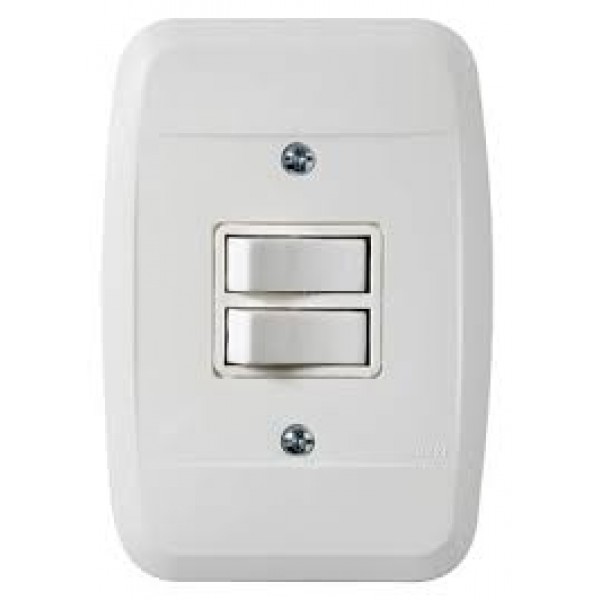 PEZZI INT. 1 T.S. + 1 T.P. 10A 250V~ C/PLACA BRANC
