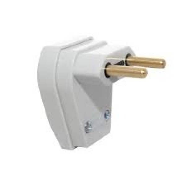 PEZZI PLUGUE MACHO CURVO 2P 10A 250V BRANCO