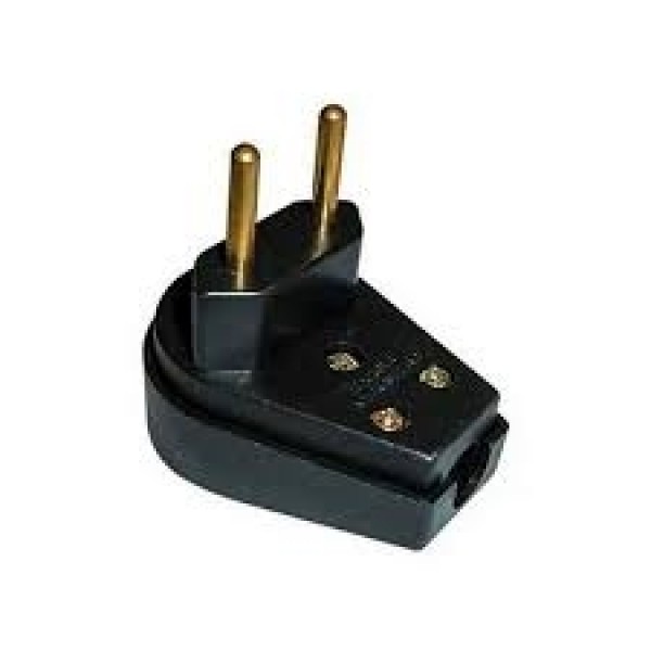 PEZZI PLUGUE MACHO CURVO 2P 10A 250V PRETO