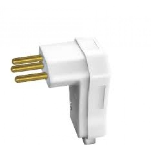 PEZZI PLUGUE MACHO CURVO 2P+T 10A 250V BRANCO