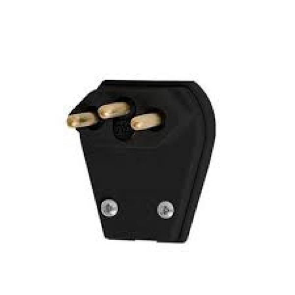 PEZZI PLUGUE MACHO CURVO 2P+T 10A 250V PRETO
