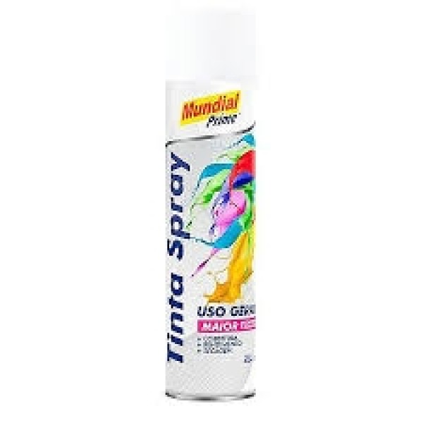  Spray Branco Brilhante 400ml Mundial Prime