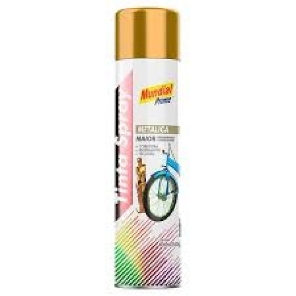  Spray Dourado Metalico 400ml Mundial Prime