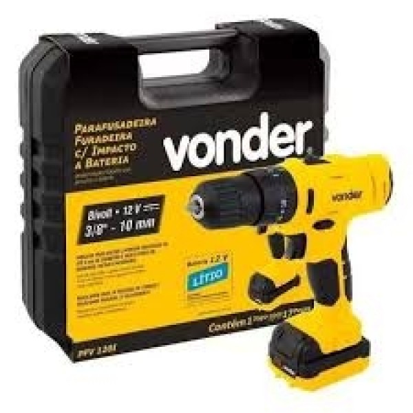 VONDER PARAFUSADEIRA FURADEIRA BAT 12V C/IMPACTO