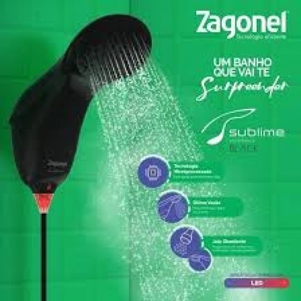 ZAGONEL DUCHA SUBLIME ELETRONICA 7500W 220V BLACK