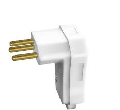 PEZZI PLUGUE MACHO CURVO 2P+T 10A 250V BRANCO