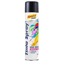  Spray Preto Brilhante 400ml Mundial Prime