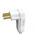 PEZZI PLUGUE MACHO CURVO 2P+T 10A 250V BRANCO