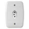 PEZZI TOM. VERTICAL 2P+T 10A 250V C/PLACA BRANCO